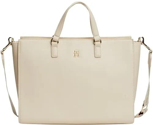 Tommy Hilfiger Fresh Satchel borsa tracolla donna beige grande