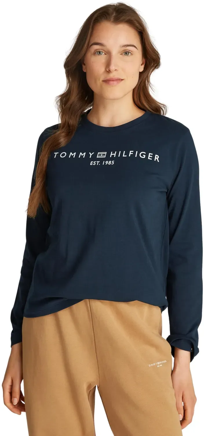 Tommy Hilfiger Corp Logo maglietta maniche lunghe XXL blu cotone
