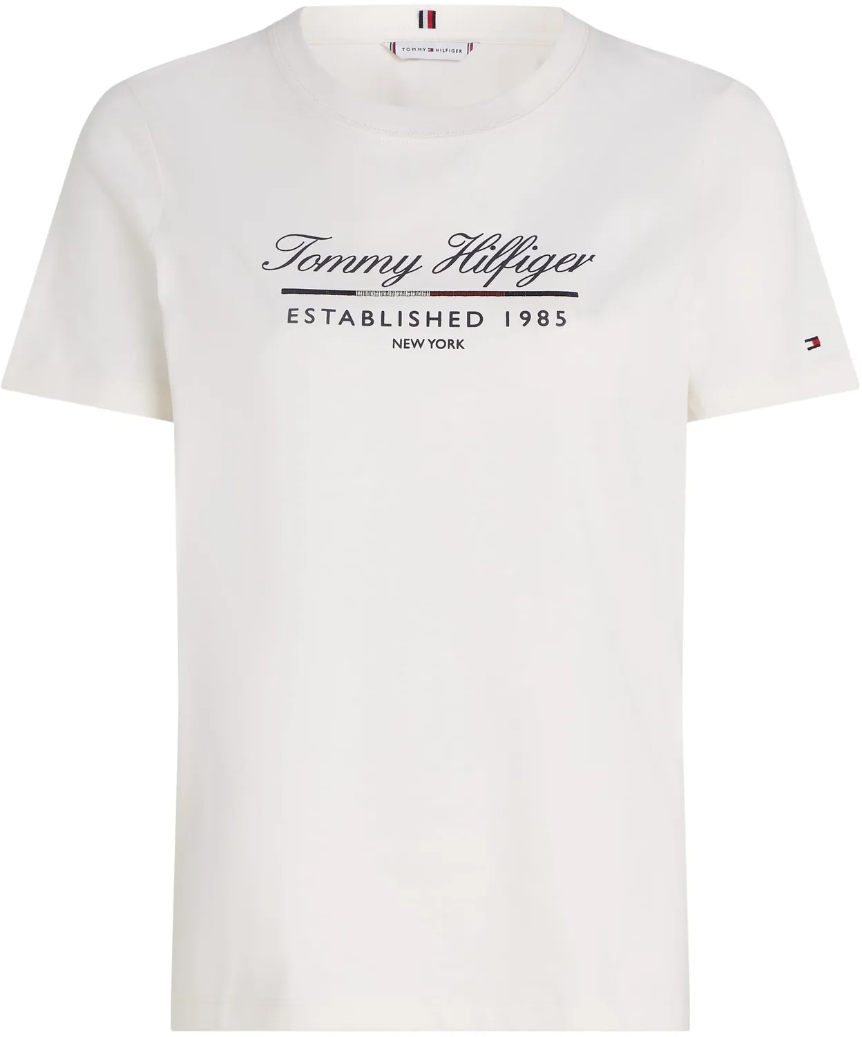 Tommy Hilfiger Script Graphic T-Shirt Donna Cotone Maniche Corte