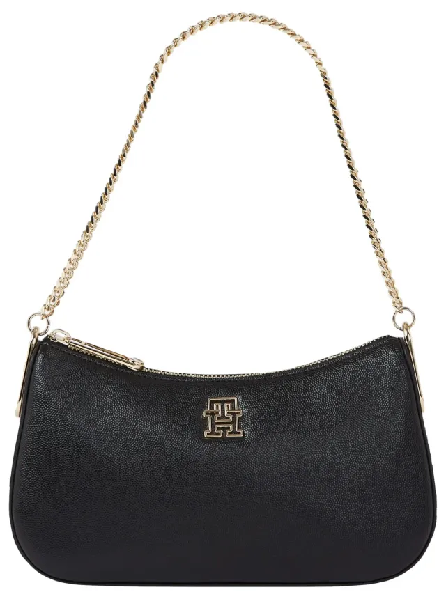 Tommy Hilfiger Timeless borsa a tracolla nera con catena