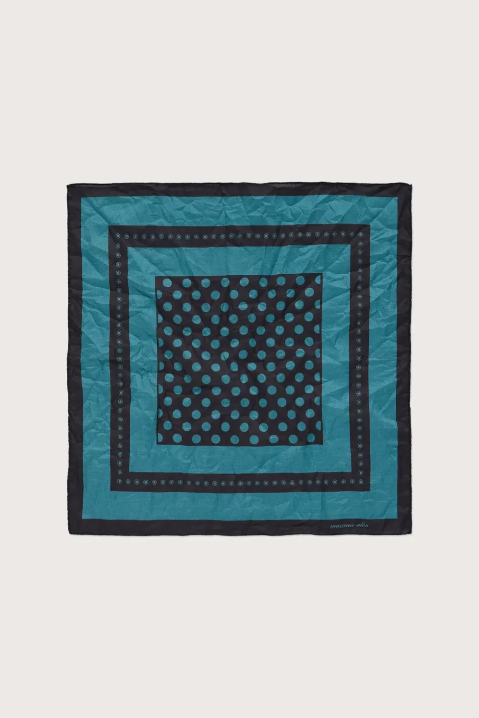 Massimo Alba Hanky1 fazzoletto geometrico teal cotone