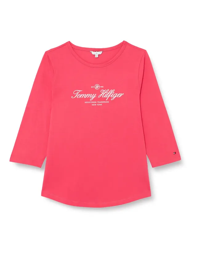 Tommy Hilfiger Open-Neck Basic maglietta donna maniche lunghe scollo aperto