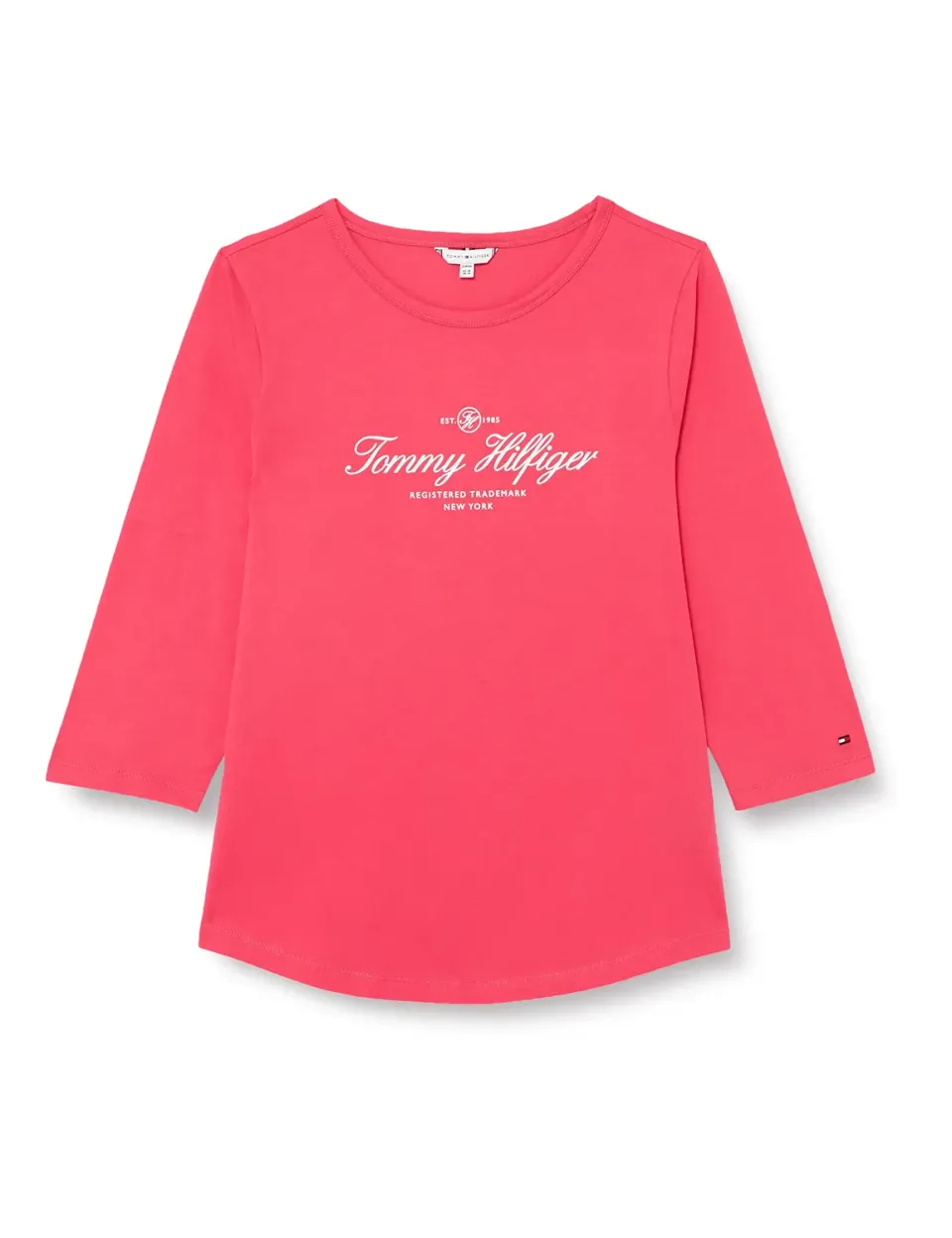 Tommy Hilfiger Open-Neck Basic maglietta donna maniche lunghe scollo aperto