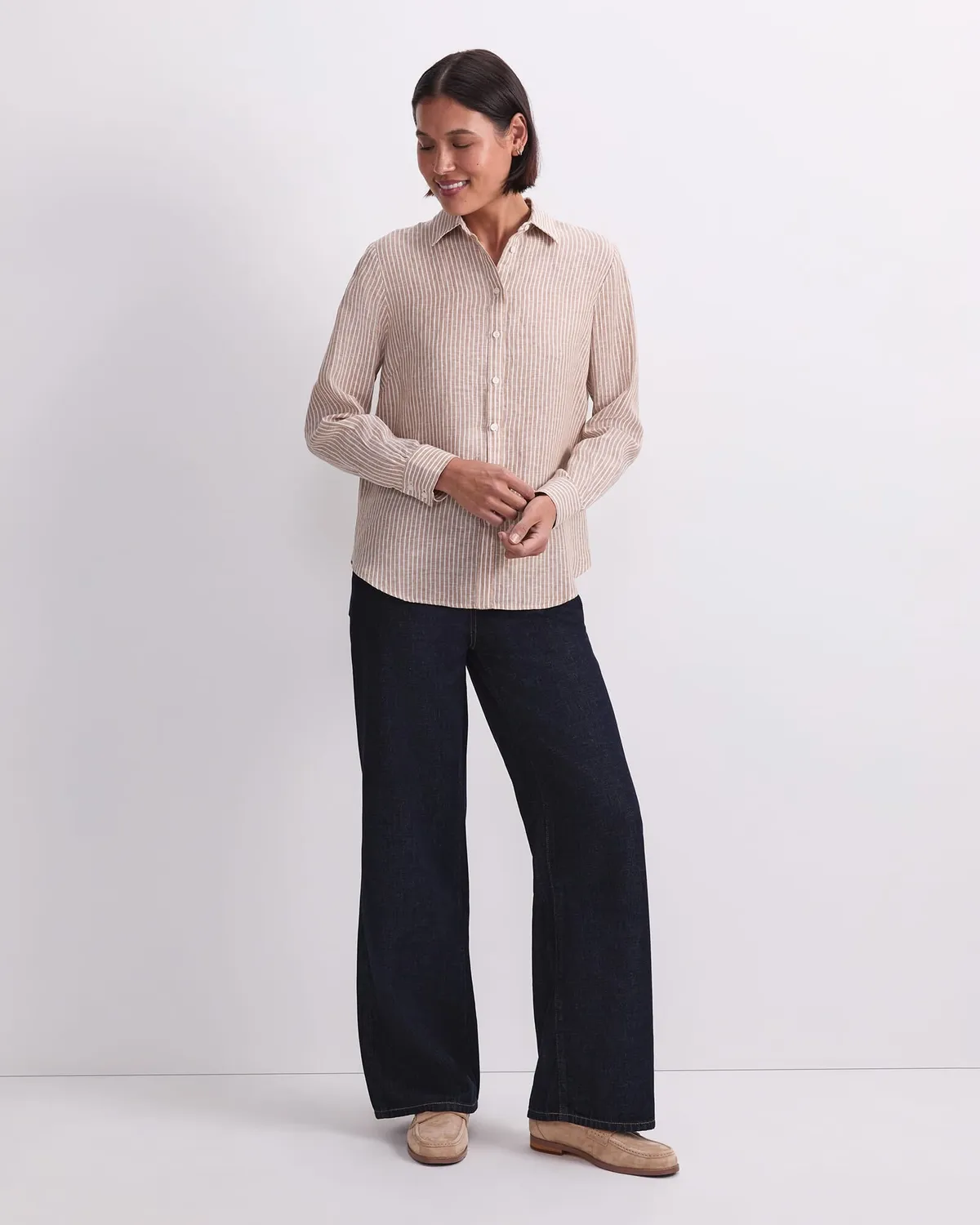 Sportscraft Dahlia Stripe Linen camicia lino a righe