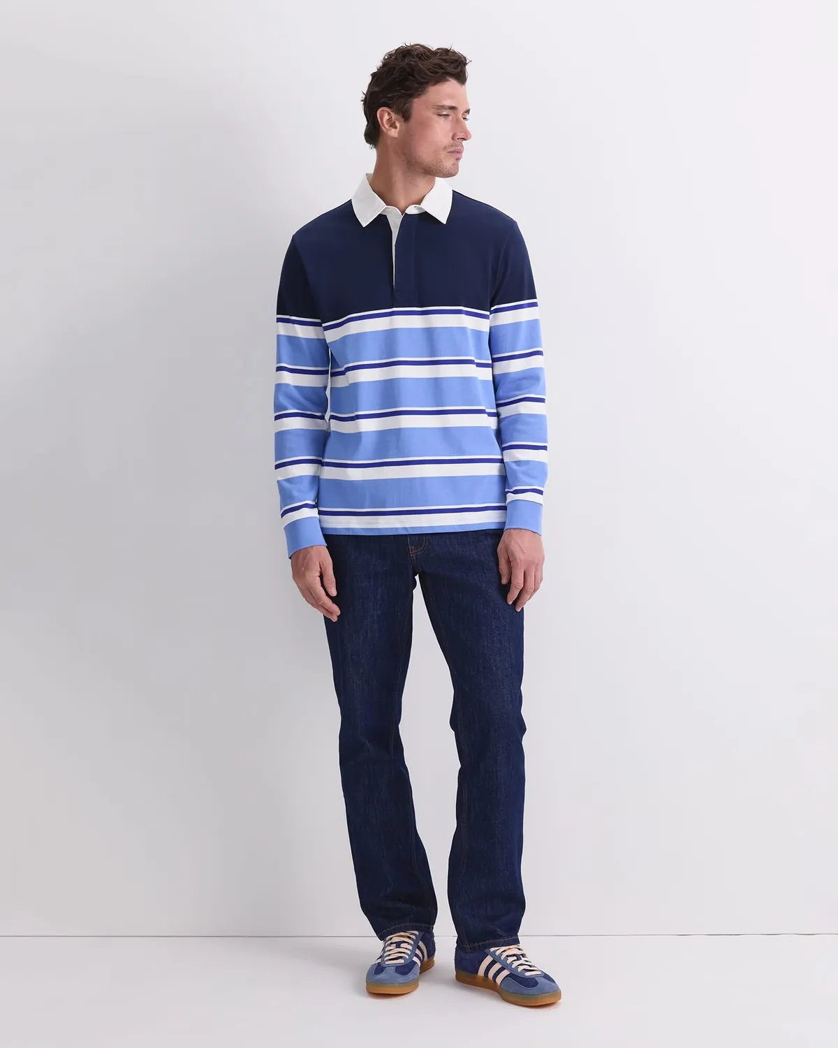 Sportscraft Stripe Rugby polo manica lunga righe