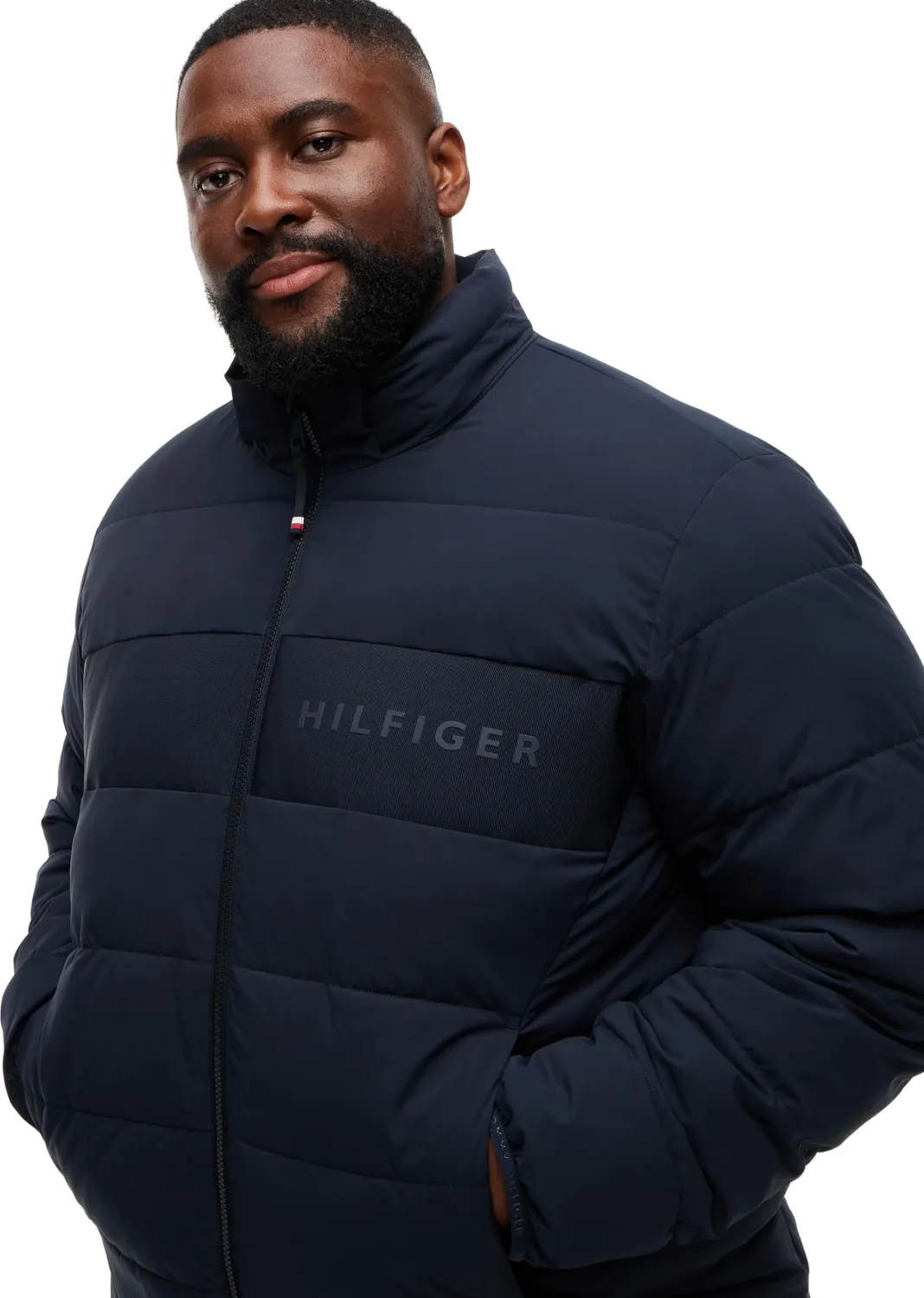 Tommy Hilfiger MW0MW45721 piumino uomo 4XL Plus blu navy cappuccio
