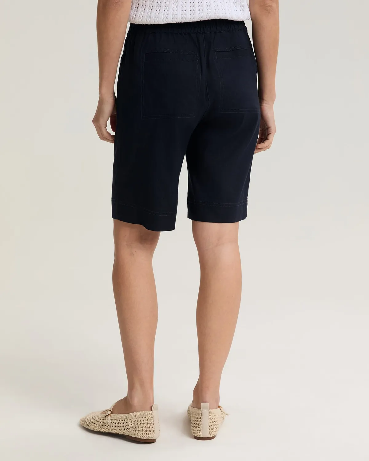 Sportscraft Rosa shorts lino donna elastico