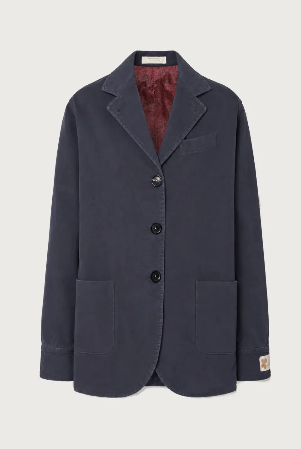 Massimo Alba Milly caban cotone blu scuro bottoni corno