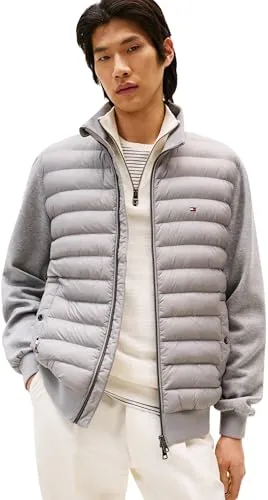 Tommy Hilfiger Mix Media Stand Cllr MW0MW37461 felpa unisex grigia zip