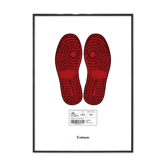 Solemate Footprints AJ1 poster 25x35cm impronta
