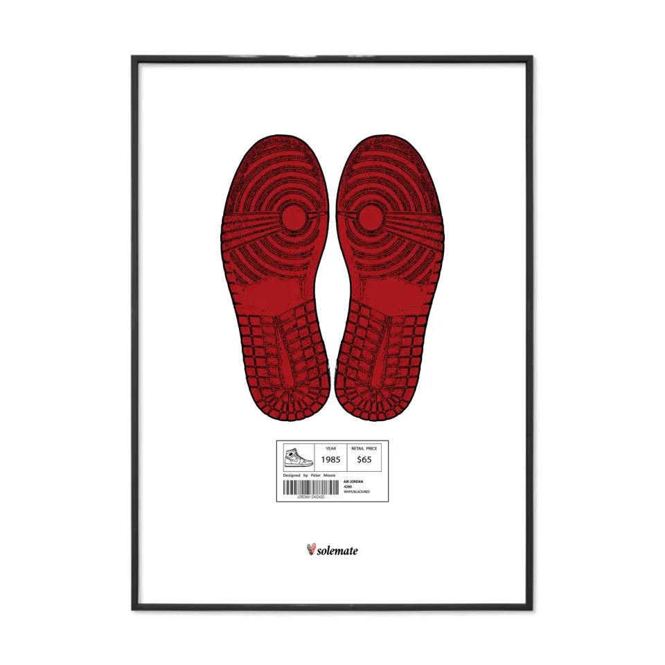 Solemate Footprints AJ1 poster 25x35cm impronta
