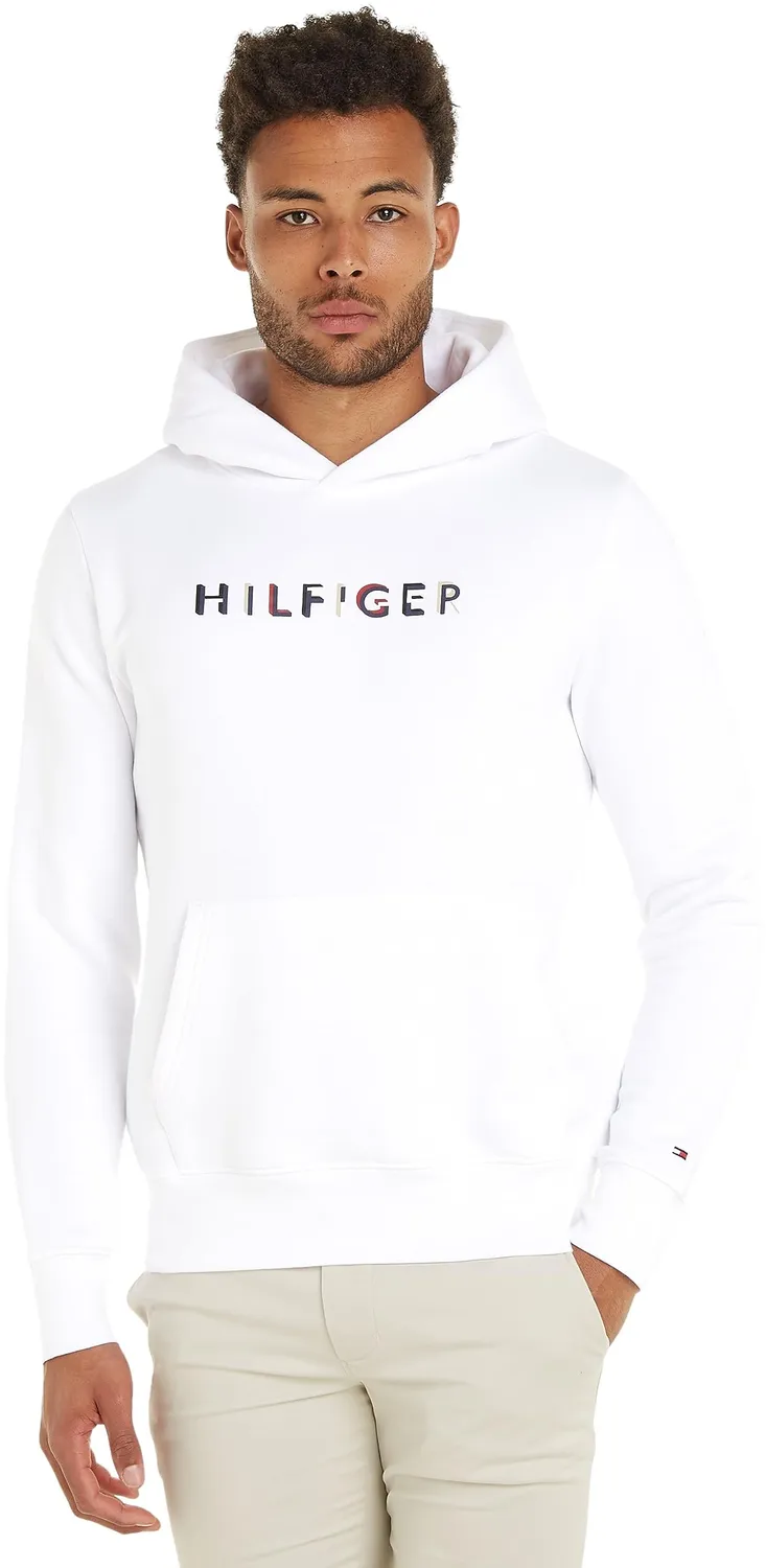 Tommy Hilfiger felpa cappuccio uomo nero Black maglia