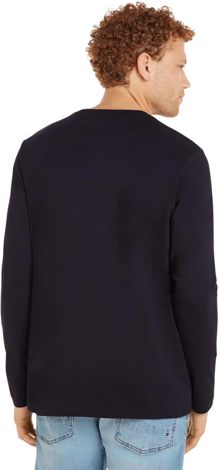 Tommy Hilfiger maglietta maniche lunghe uomo blu girocollo