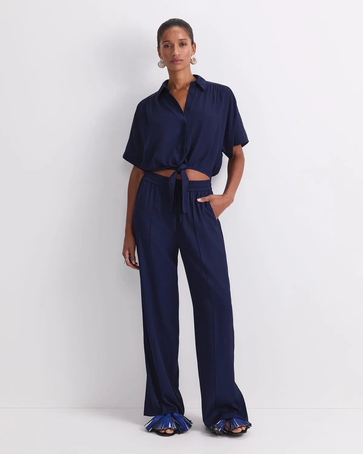 Sportscraft Meryem Tie Front blusa nodo 8