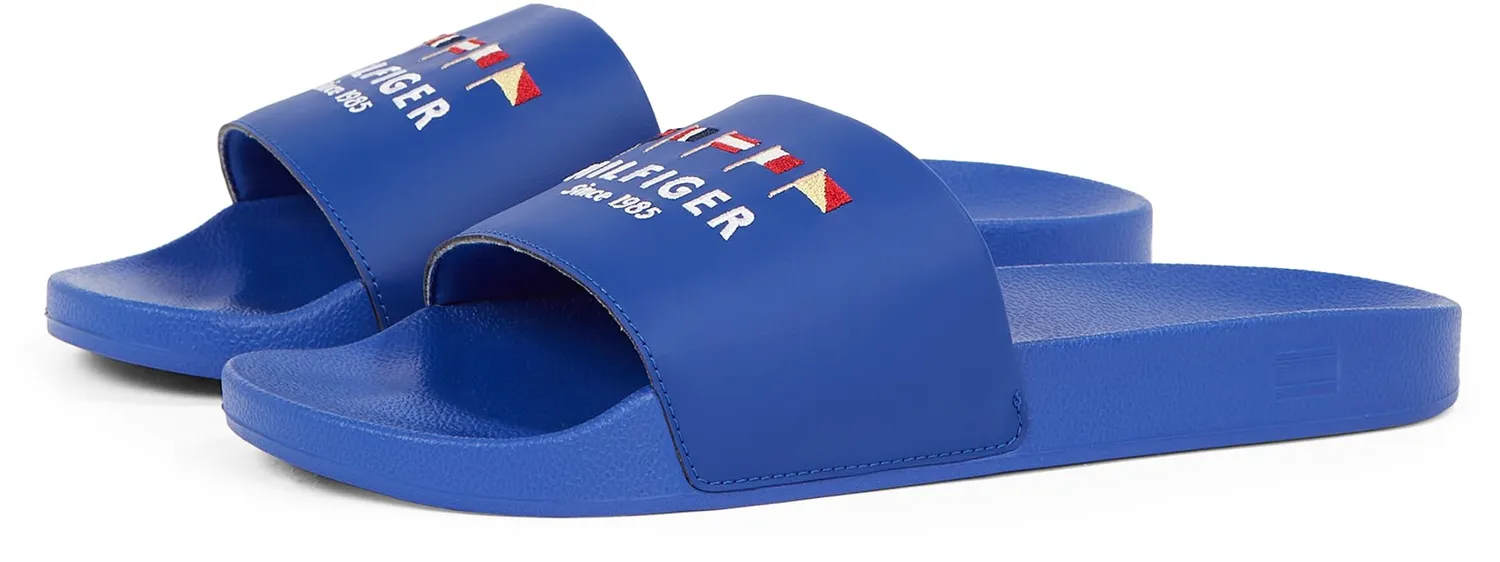Tommy Hilfiger Flags Logo ciabatte mare uomo nere