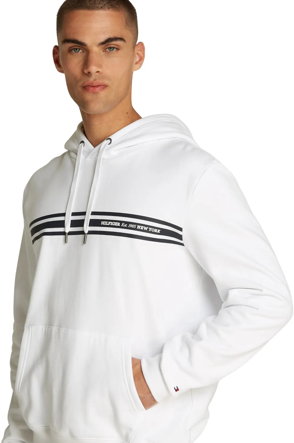 Tommy Hilfiger Central Chest Stripe felpa uomo nera