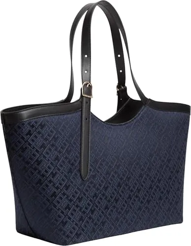 Tommy Hilfiger AW0AW18910 borsa jacquard blu Blue Mono