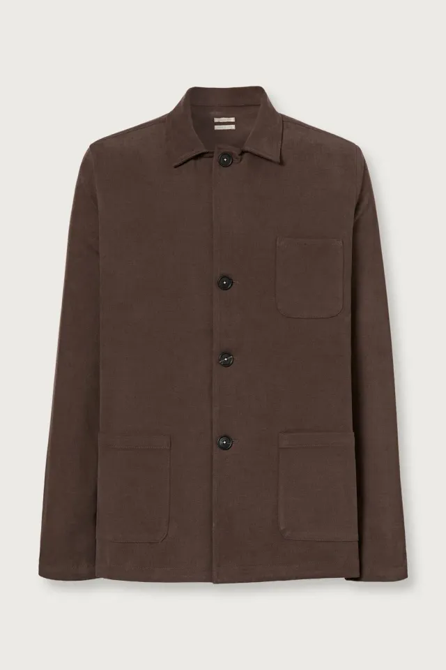 Massimo Alba Florida giacca camicia marrone cotone