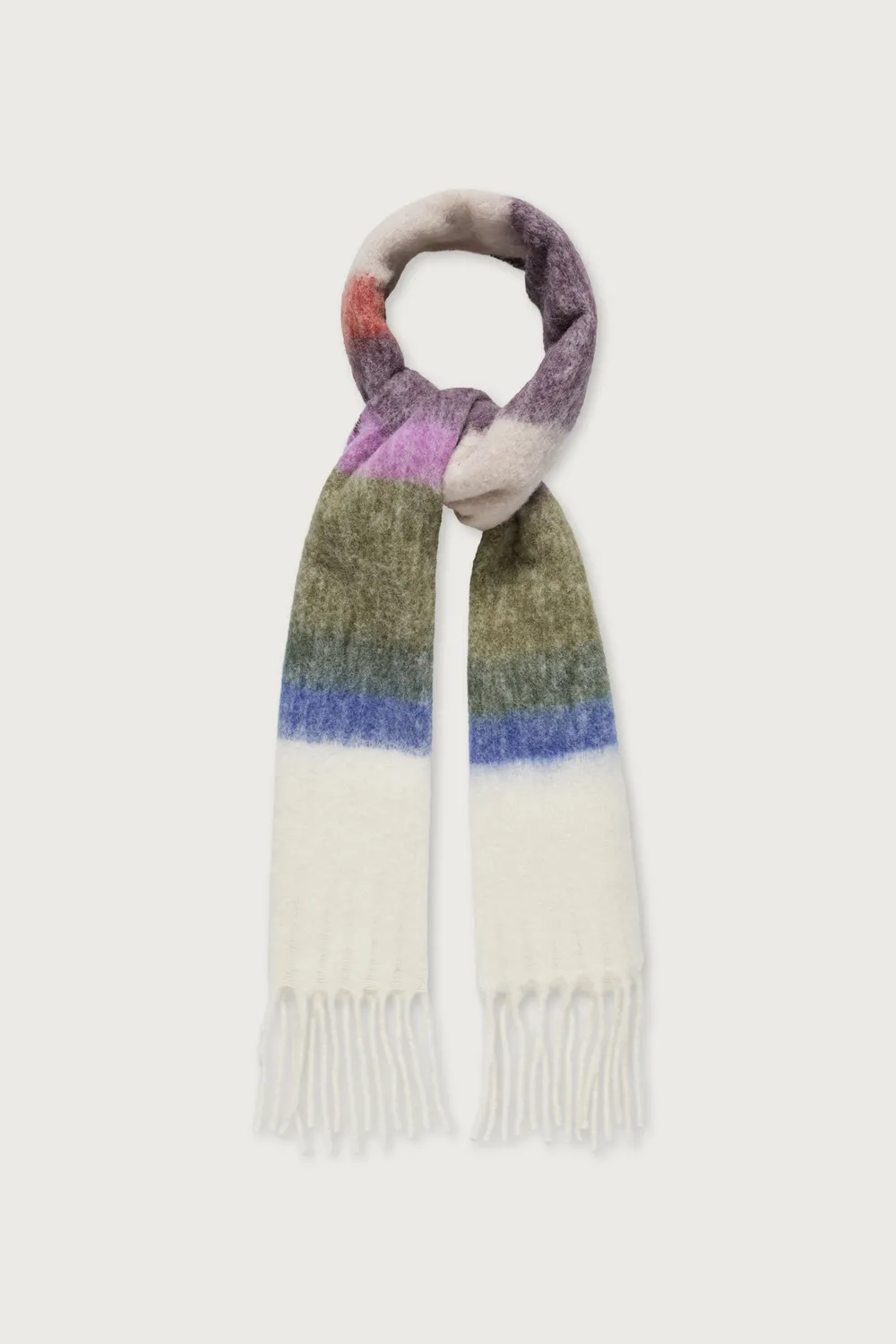 Massimo Alba Rainbow sciarpa nero alpaca a righe