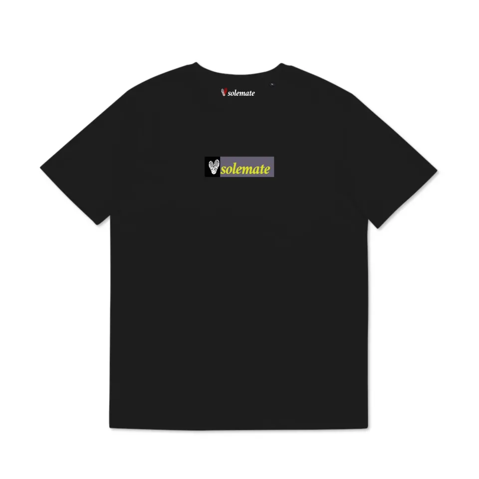 Solemate 95 Box Logo t-shirt nera in cotone organico