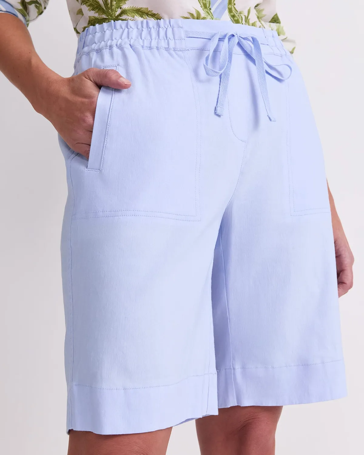 Sportscraft Rosa shorts lino donna elastico 22 cm