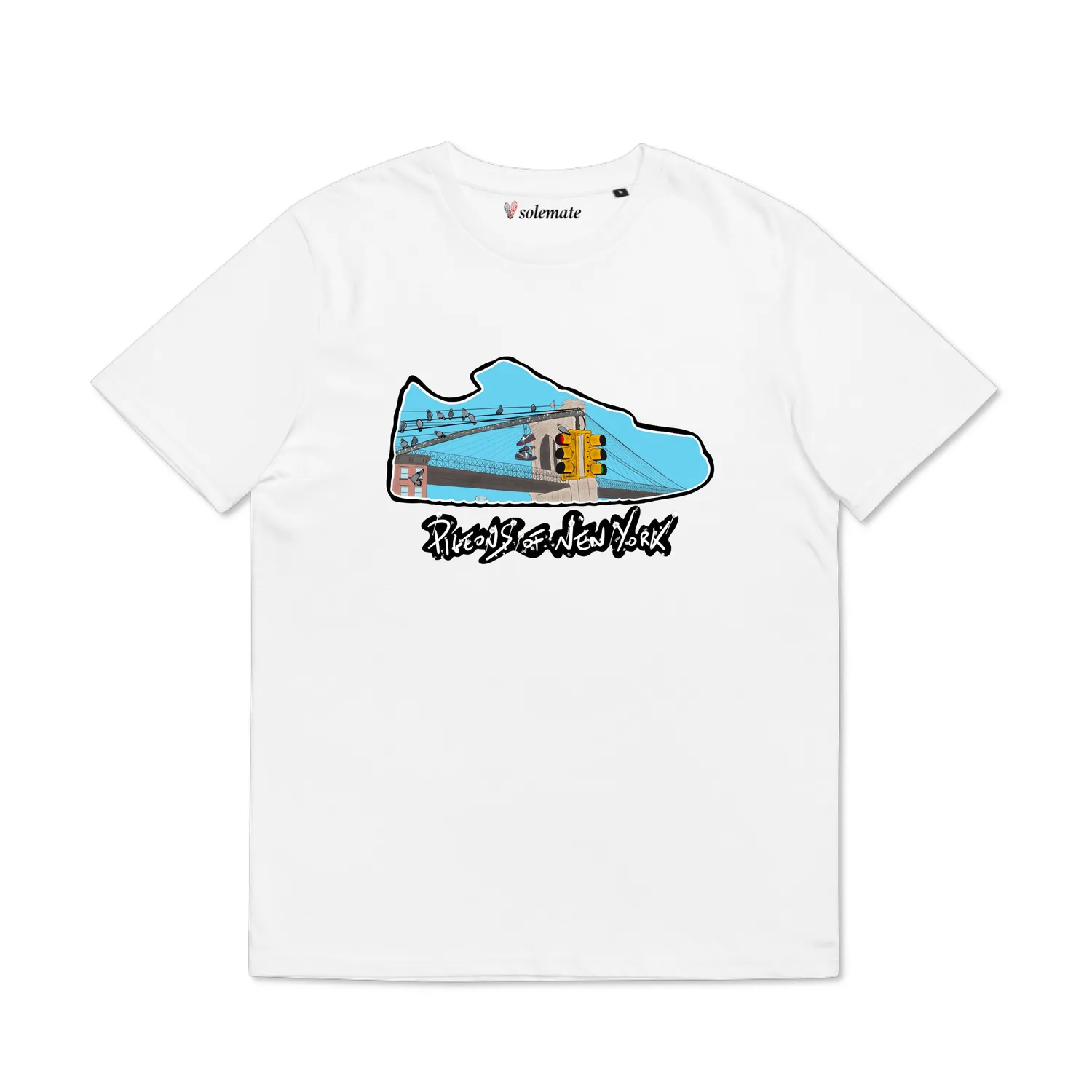 Solemate Pigeons of New York t-shirt bianca cotone bio