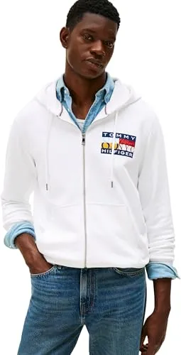 Tommy Hilfiger TH Colour Flag Zip Through MW0MW40043 felpa zip