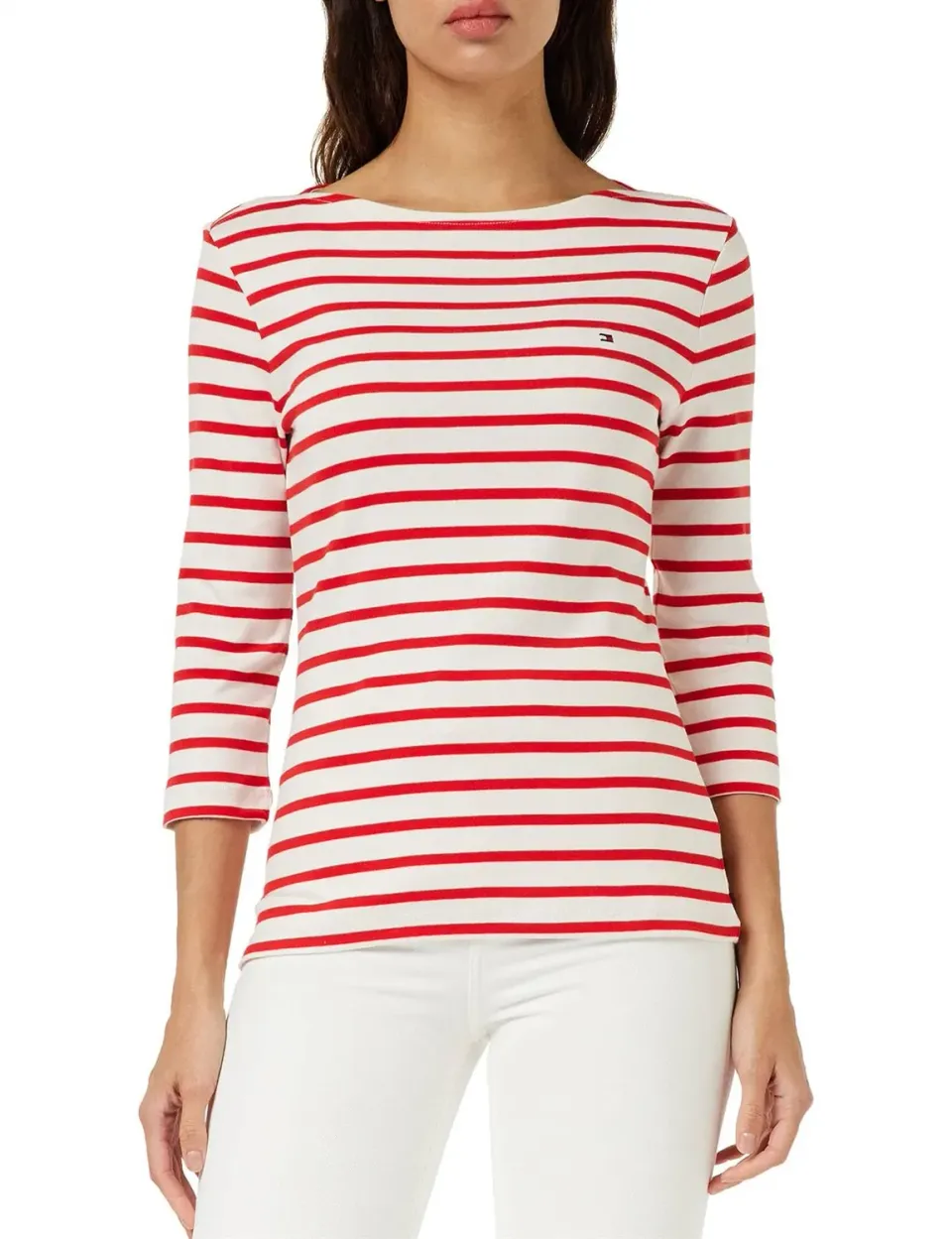 Tommy Hilfiger Slim Cody Rib Maglia Donna Bianco