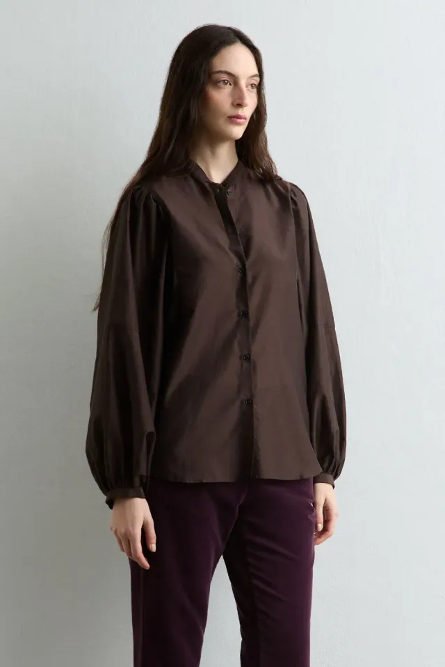 Massimo Alba Agata camicia donna carob seta cotone