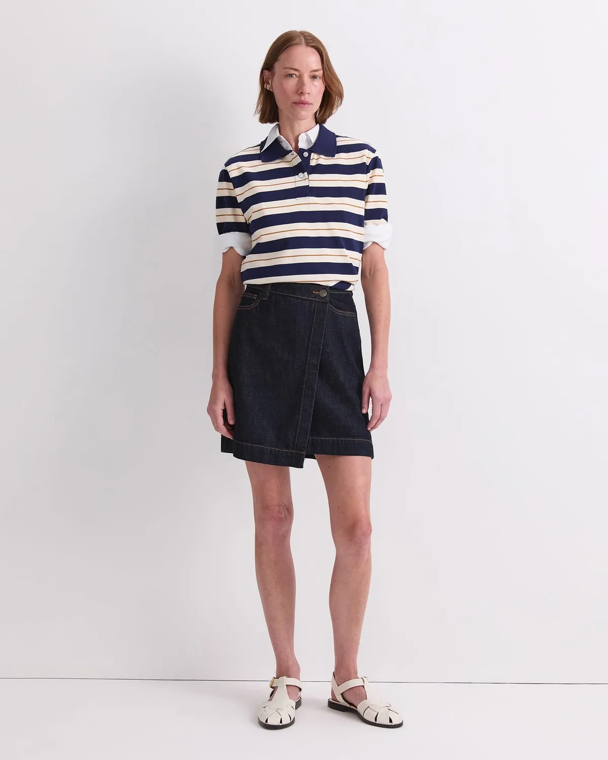 Sportscraft Simmi Denim Wrap gonna jeans indaco