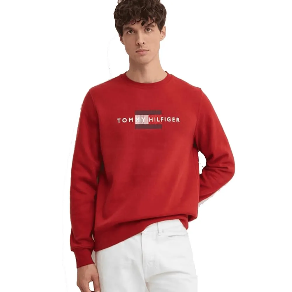 Tommy Hilfiger Flag felpa girocollo uomo cotone