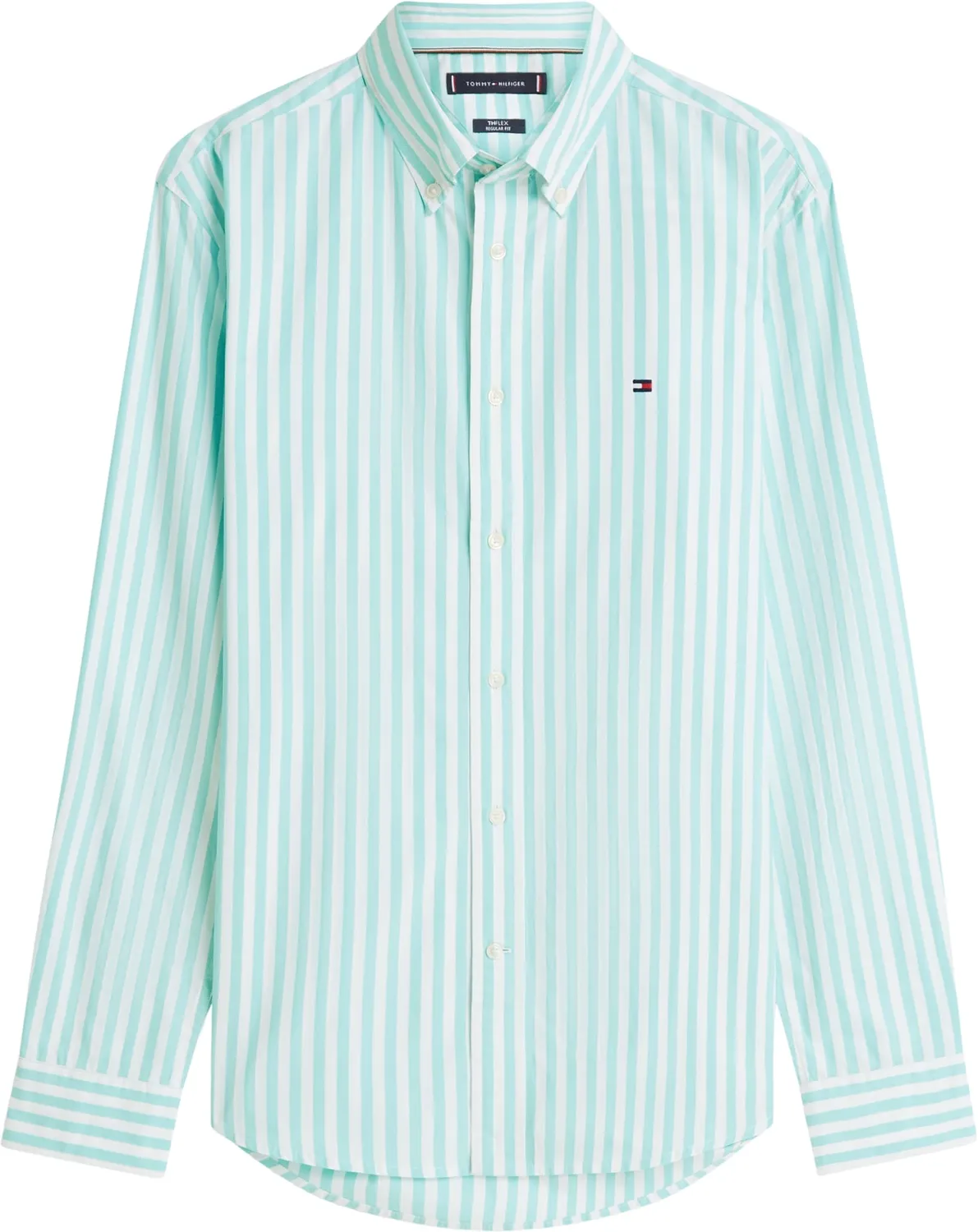 Tommy Hilfiger Flex Poplin MW0MW42440 Camicia Uomo L Riga Aqua