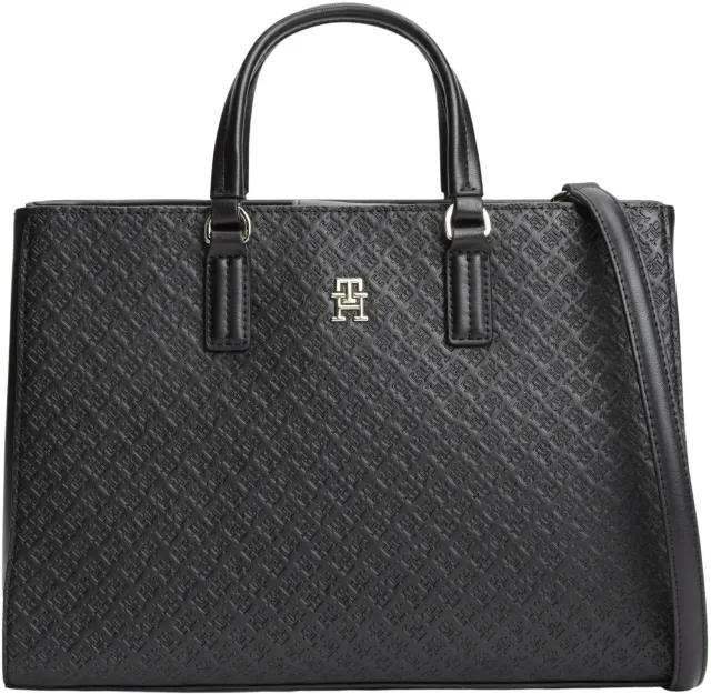 Tommy Hilfiger TH Daily Satchel Mono Borsetta Donna Nera 7L