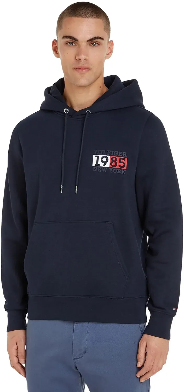 Tommy Hilfiger felpa con cappuccio uomo L blu cotone