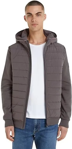 Tommy Hilfiger felpa zip cappuccio uomo XS grigia Dark Ash