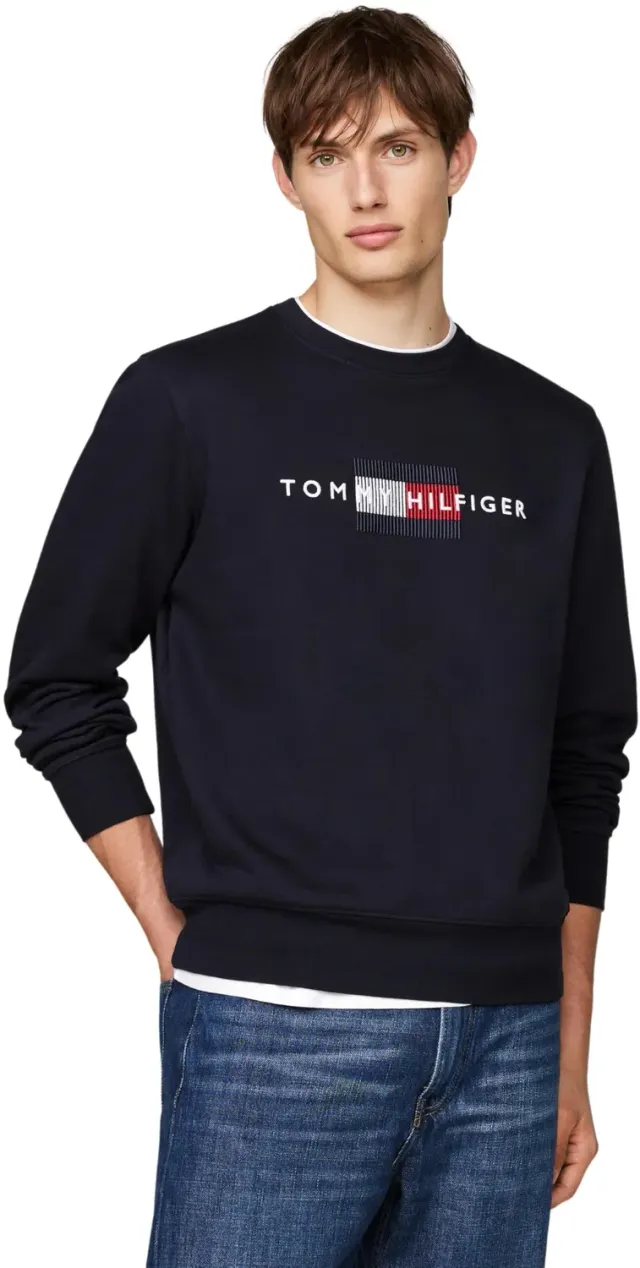 Tommy Hilfiger Flag felpa girocollo uomo cotone