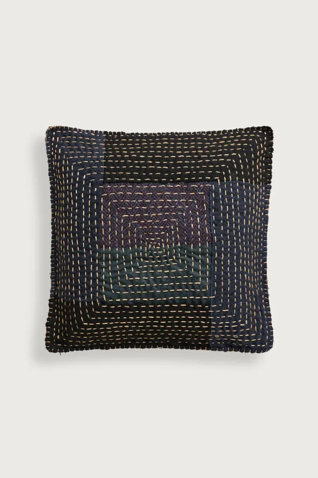 Massimo Alba Pillow cuscino navy ricamo patchwork