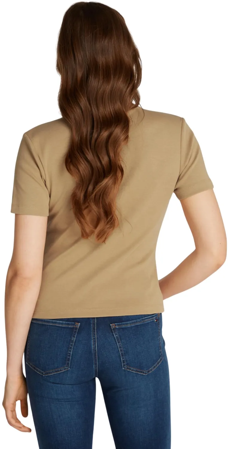 Tommy Hilfiger Cody Crop t-shirt donna slim collo alto corta