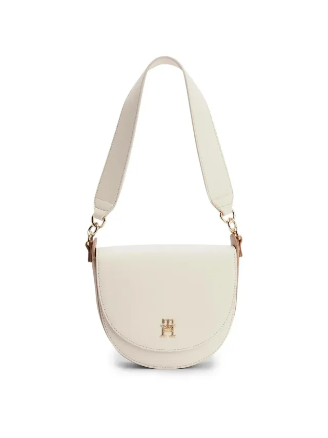 Tommy Hilfiger Life Saddle borsa hobo donna piccola avorio