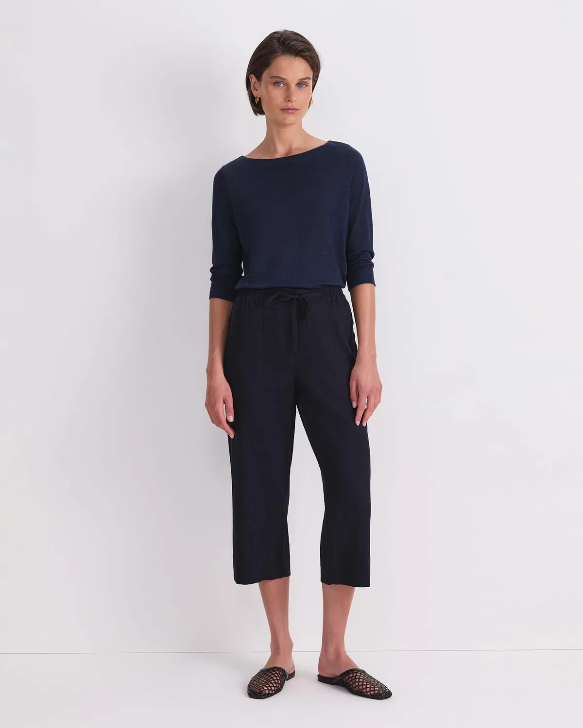 Sportscraft Rosa Crop pantalone lino donna cropped