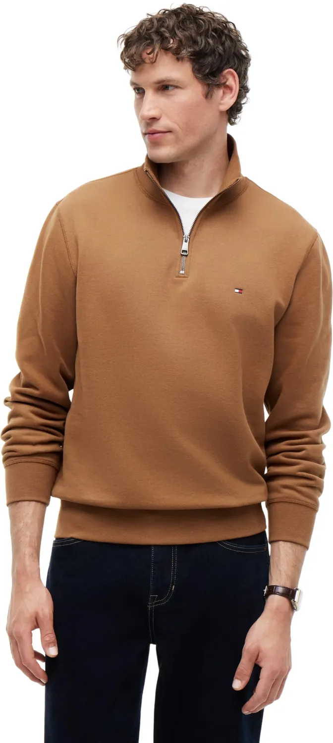 Tommy Hilfiger Essential Fleece MW0MW37233 Felpa Mezza Zip Uomo Pile