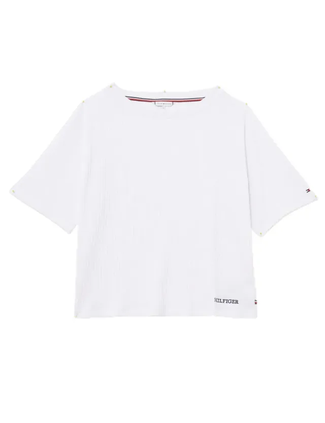 Tommy Hilfiger UW0UW05572 t-shirt donna maniche corte cotone