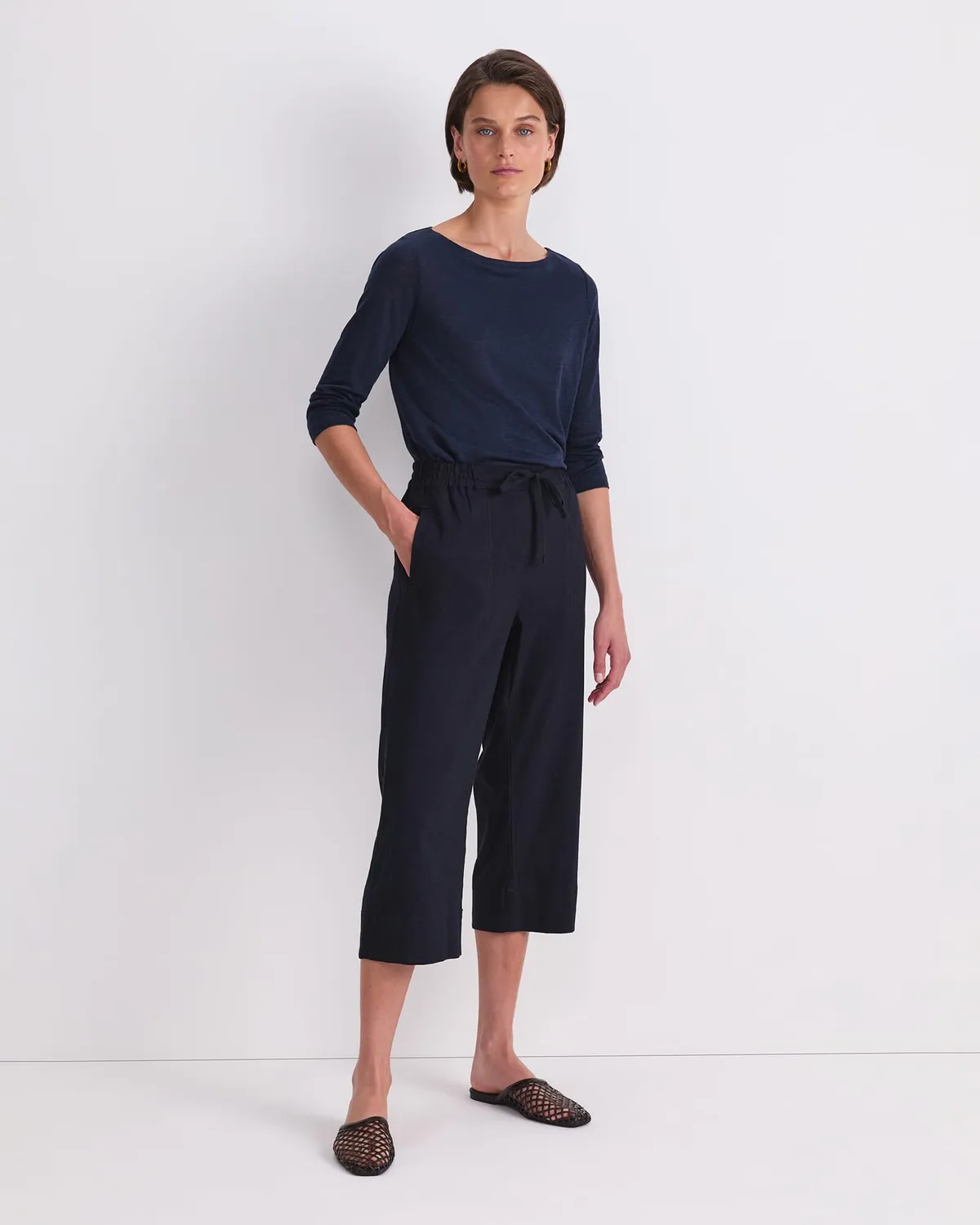 Sportscraft Rosa Crop pantalone lino donna cropped