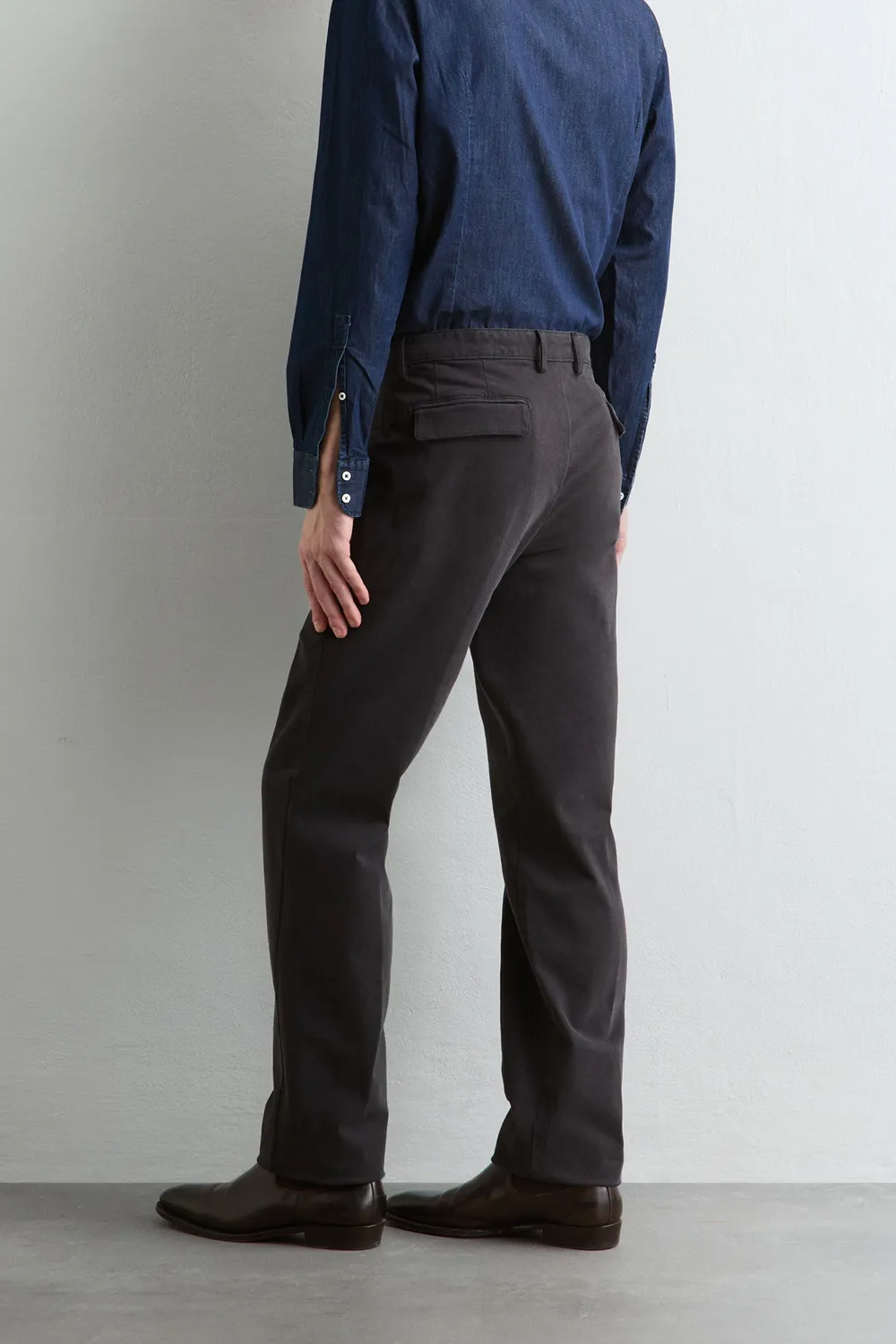 Massimo Alba IONIO2 pantaloni ampi neri gabardine cotone