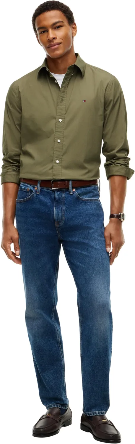 Tommy Hilfiger Flex Popeline MW0MW37550 camicia uomo L verde