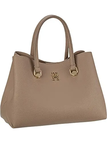 Tommy Hilfiger TH Emblem Small Satchel borsa donna Oat Milk