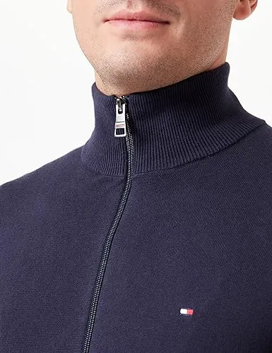 Tommy Hilfiger maglione uomo girocollo dark grey heather cotone