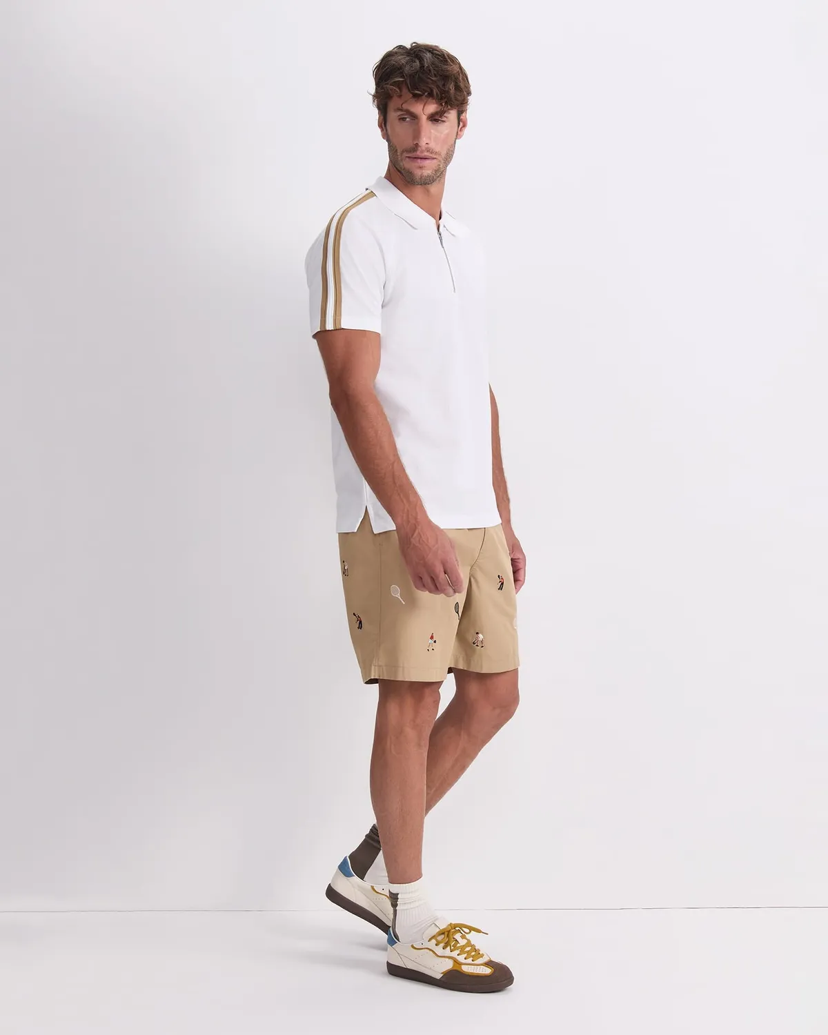 Sportscraft Rod Textured polo uomo piqué zip