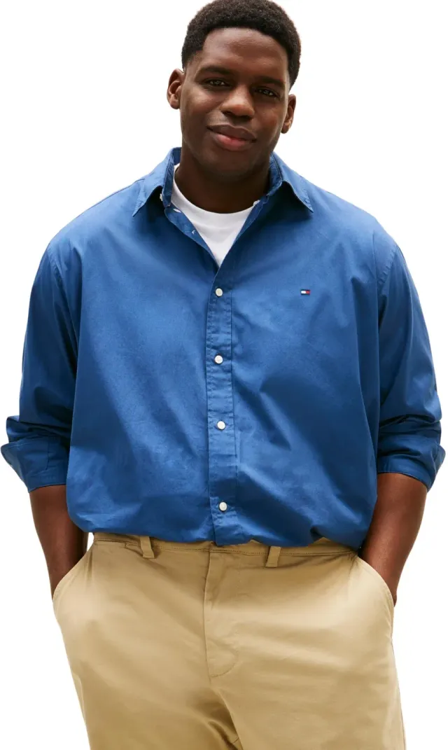 Tommy Hilfiger Flex Poplin MW0MW43026 camicia uomo 3XL manica lunga