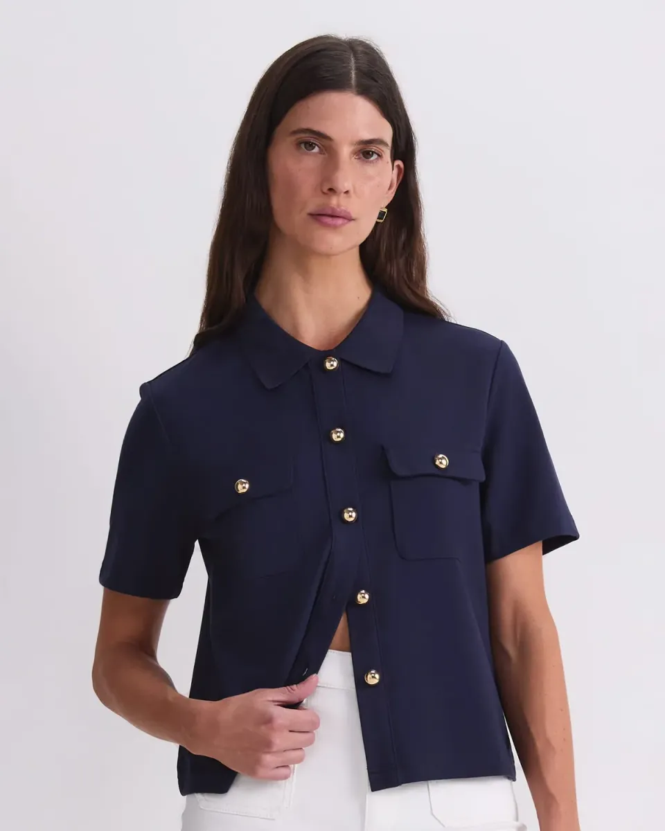 Sportscraft Esme camicia jersey ponte maniche corte